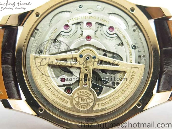 MIROTIME 0409 Compact Portugieser Perpetual Calendar IW503302 RG V9F 1:1 Best Edition White Dial on Brown Leather Strap A 7113